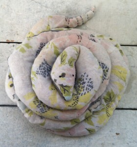 embroidered snake coiled 